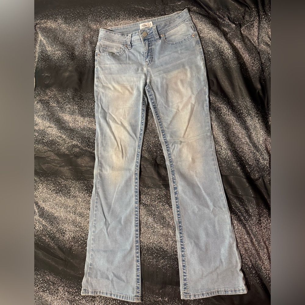 Royalty For Me Blue Flare Wide Leg Jeans
